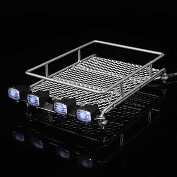 1/10 RC Car Metal Roof Rack with LED Lamp(Square)