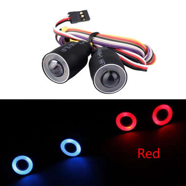 17mm Color Halo Angel Eyes LED Headlights for RC Car head lights halo with CH3 control