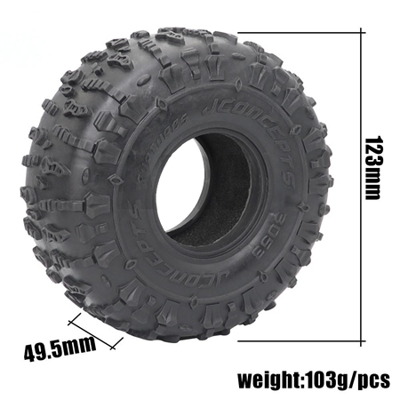 1.9 inch JCONCEPTS Rubber Tyre 1.9 Wheel Tires 123X49.5MM